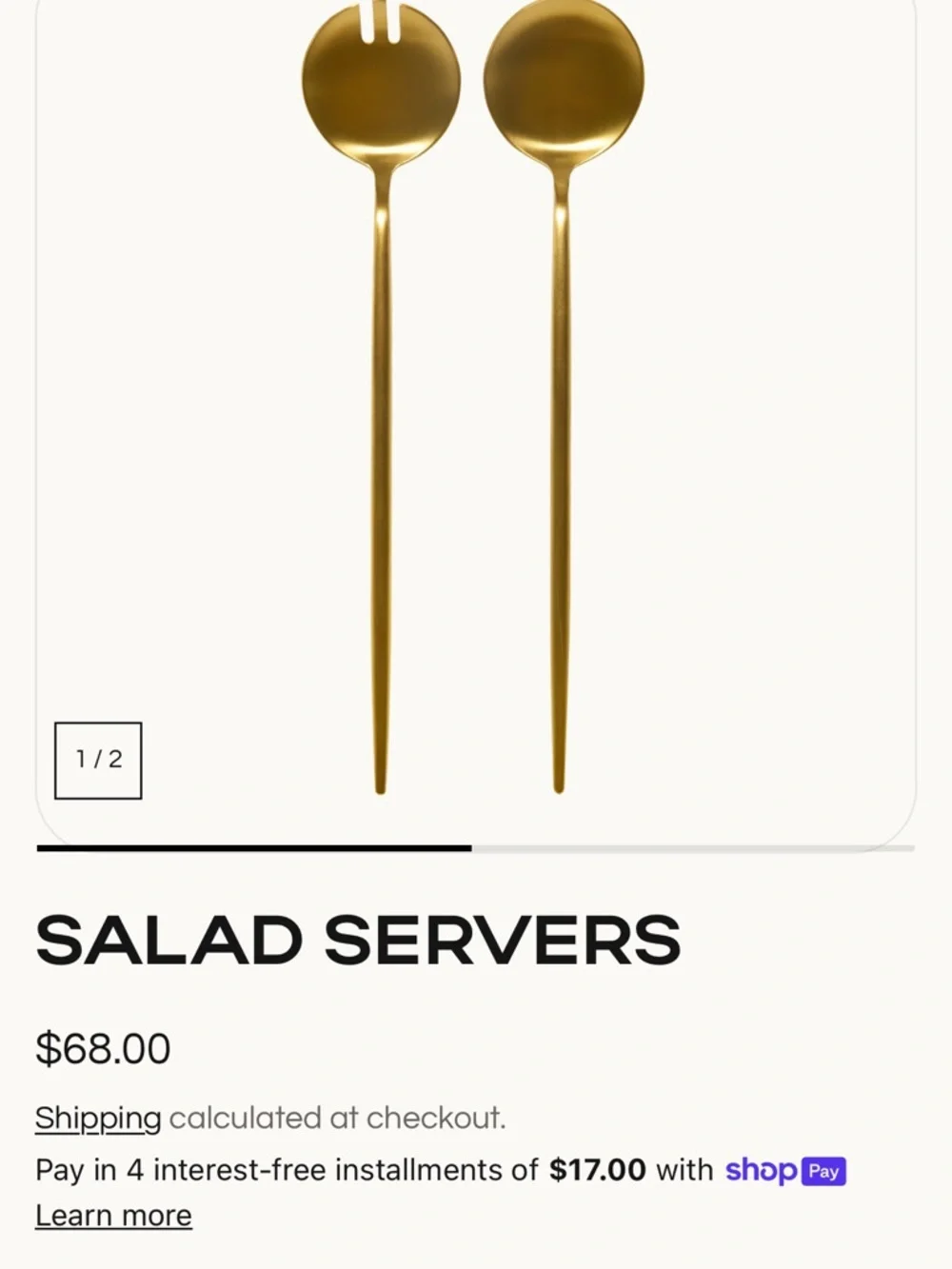 Gold Salad Servers - Elegant Metal Serving Set